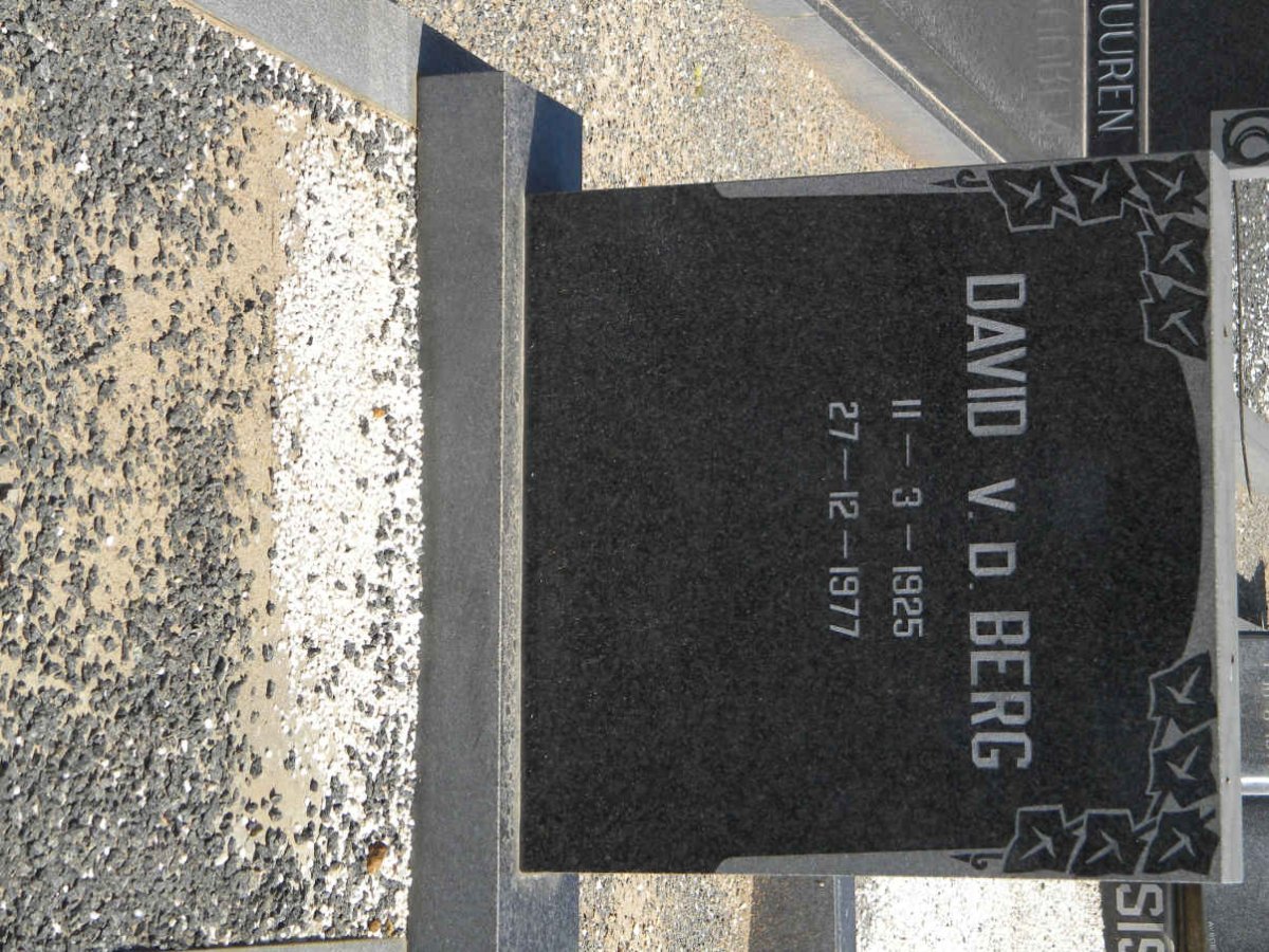 BERG David, v.d. 1925-1977