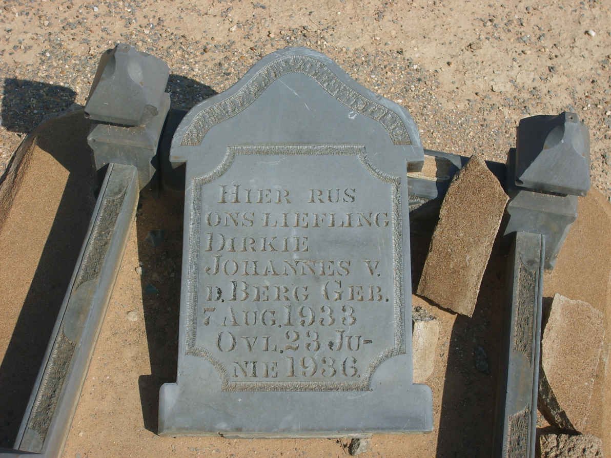 BERG Dirkie Johannes, v.d. 1933-1936