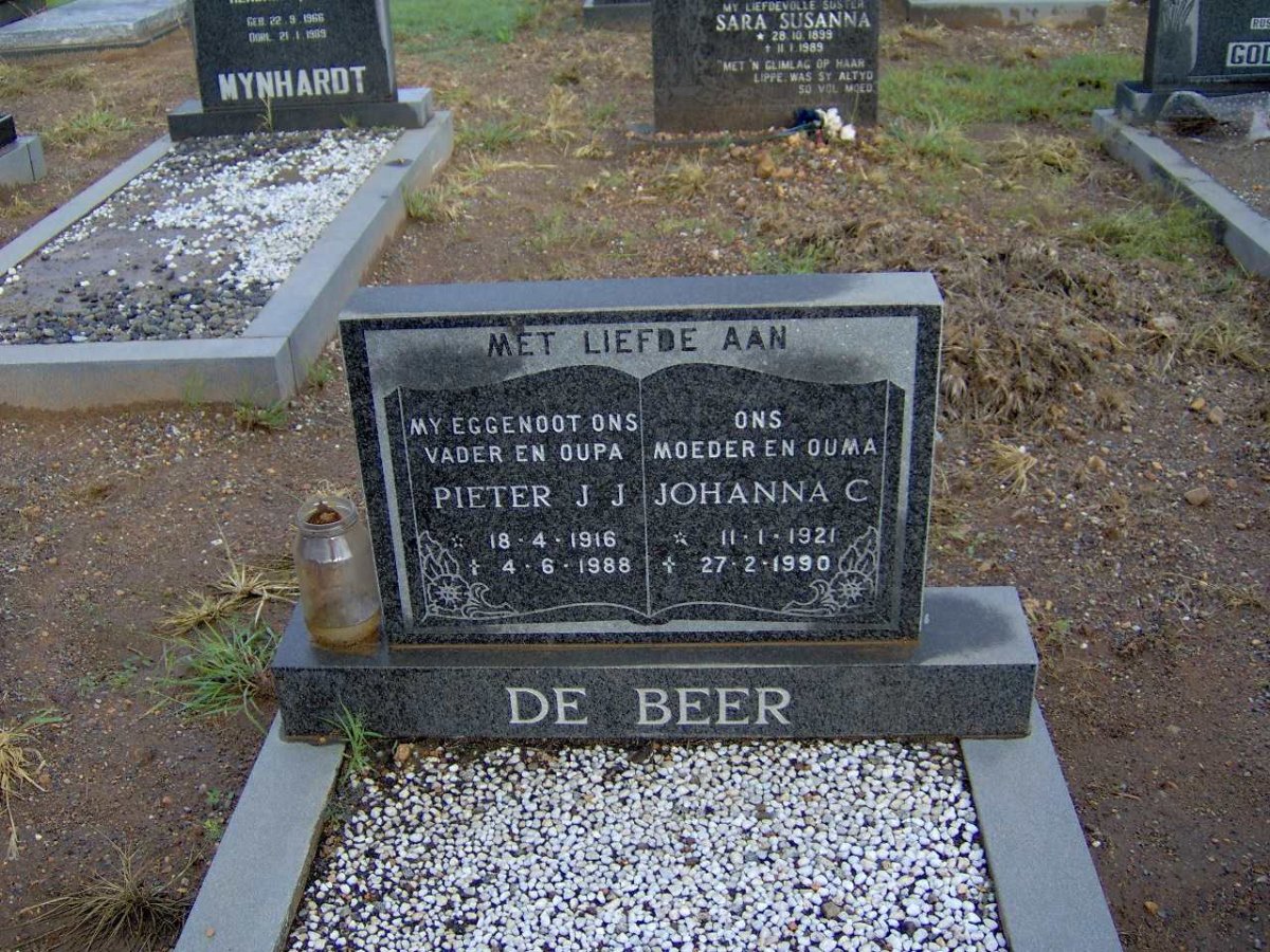 BEER Pieter J.J., de 1916-1988 &amp; Johanna 1921-1990