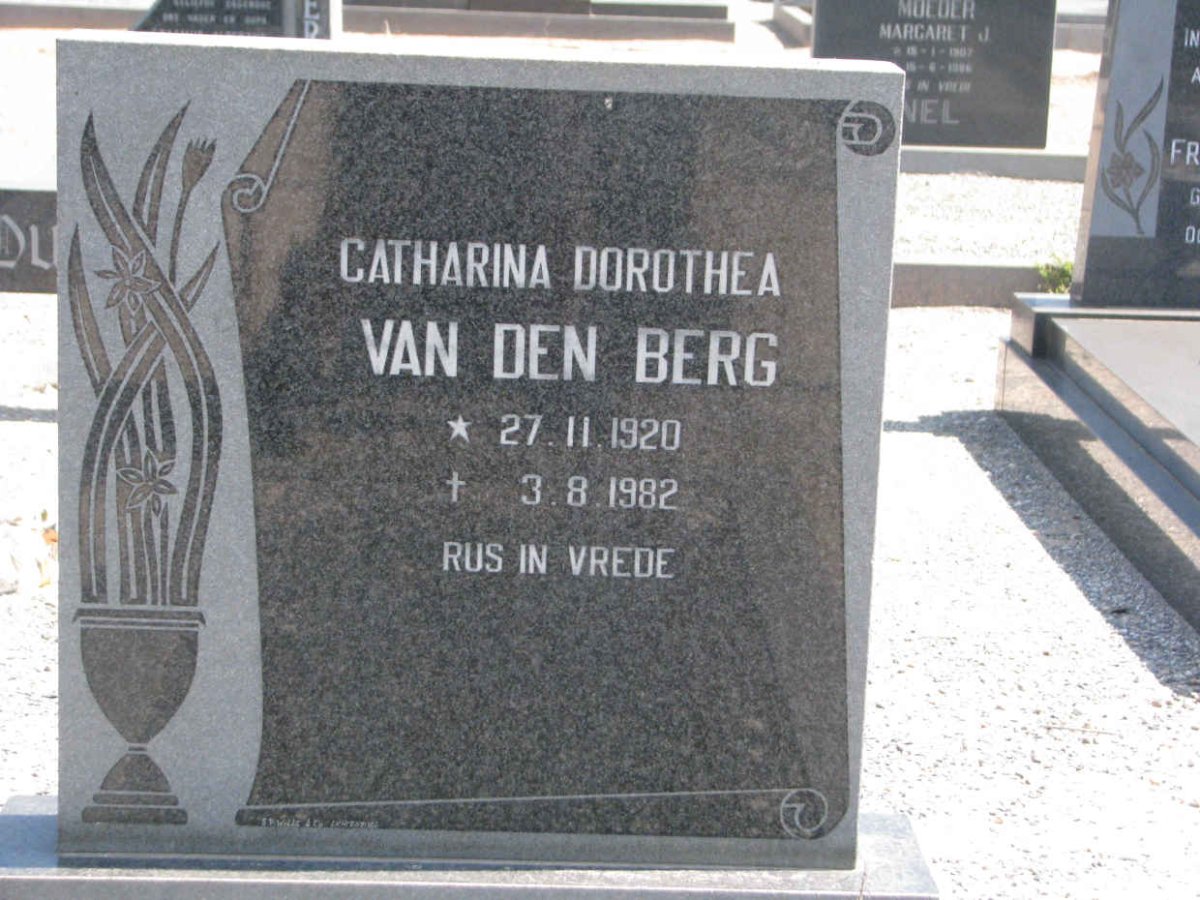 BERG Catharina Dorothea, van den 1920-1982