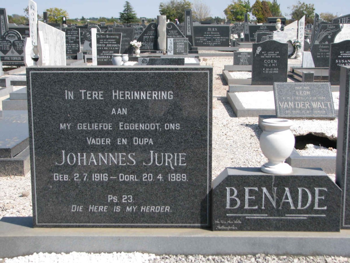BENADE Johannes Jurie 1916-1989
