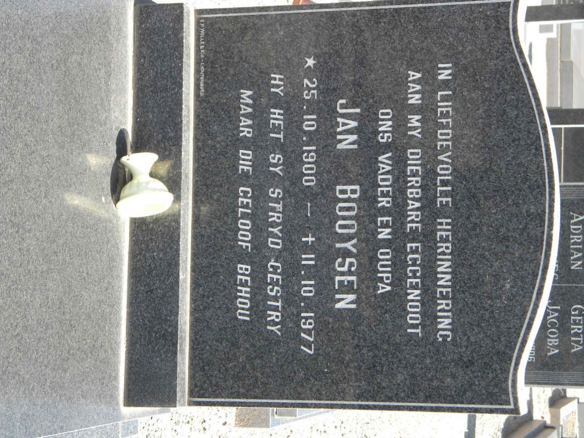 BOOYSEN Jan 1900-1977