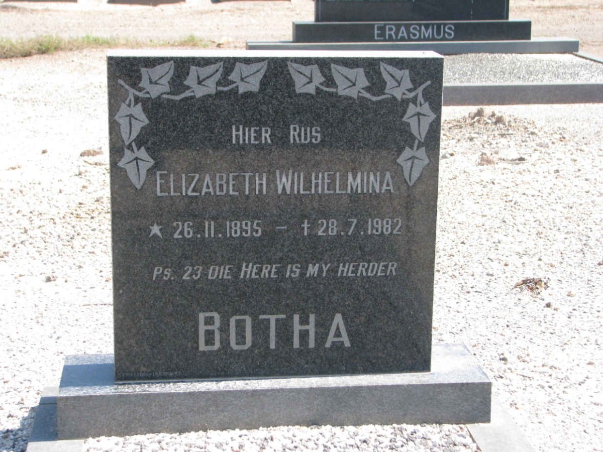BOTHA Elizabeth Wilhelmina 1895-1982