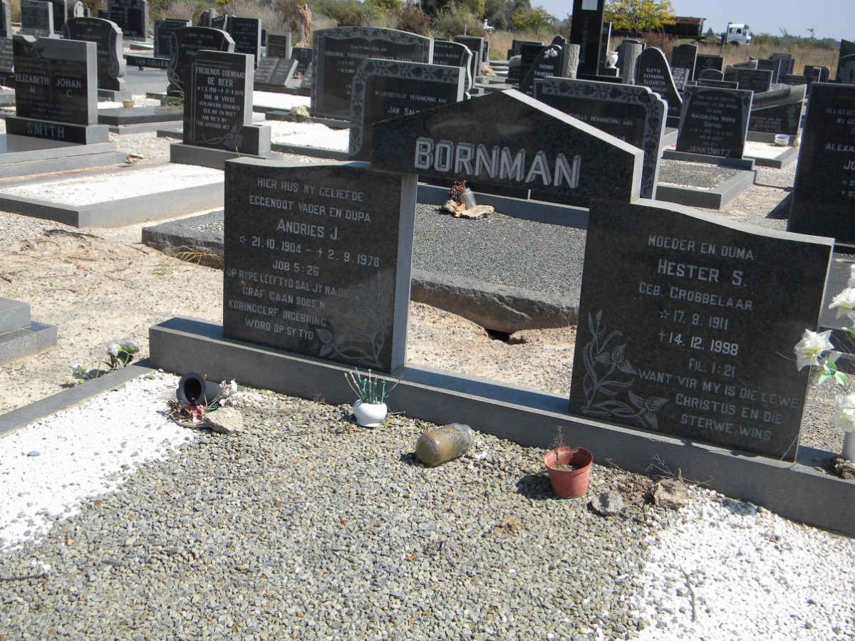 BORNMAN Andries J. 1904-1978 &amp; Hester S. GROBBELAAR 1911-1998