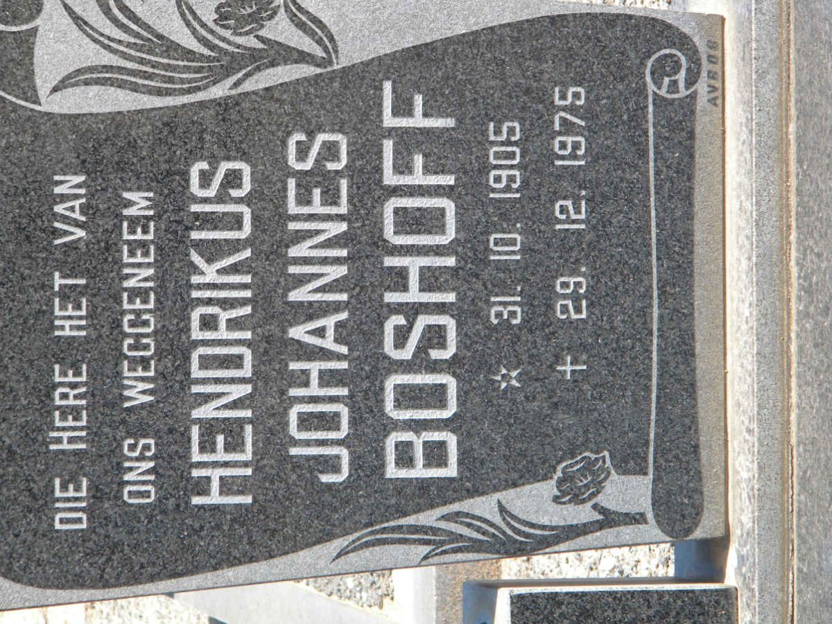 BOSHOFF Hendrikus Johannes 1905-1975