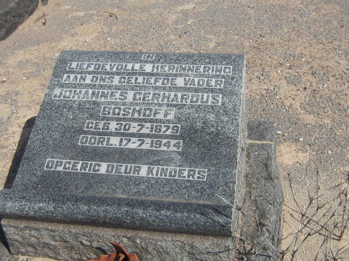 BOSHOFF Johannes Gerhardus 1879-1944