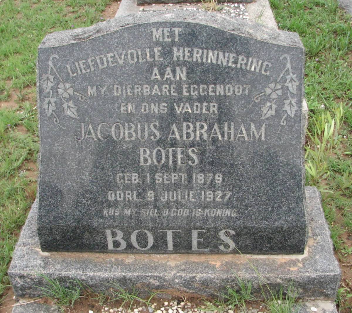 BOTES Jacobus Abraham 1879-1927