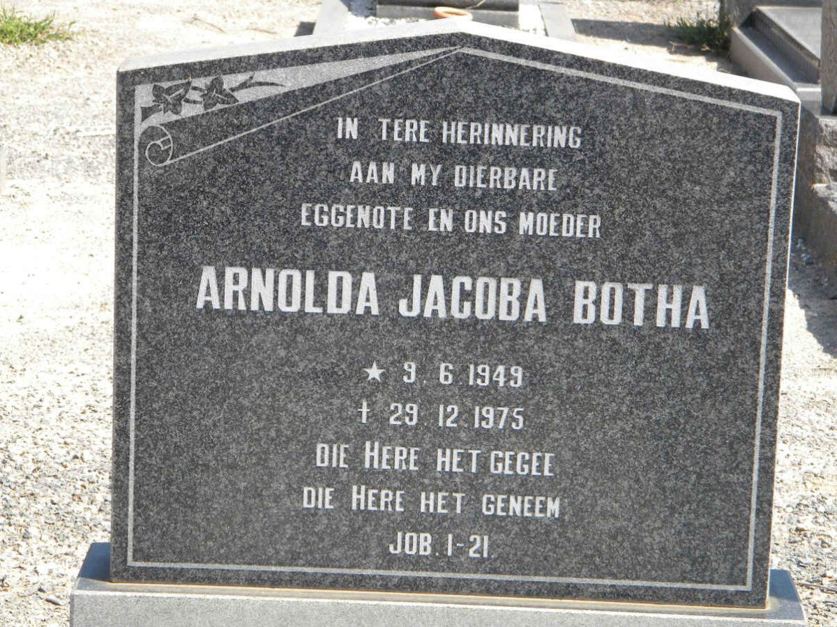 BOTHA Arnolda Jacoba 1949-1975