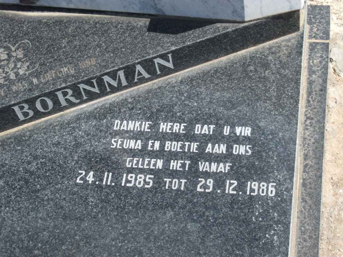 BORNMAN Jan 1985-1986