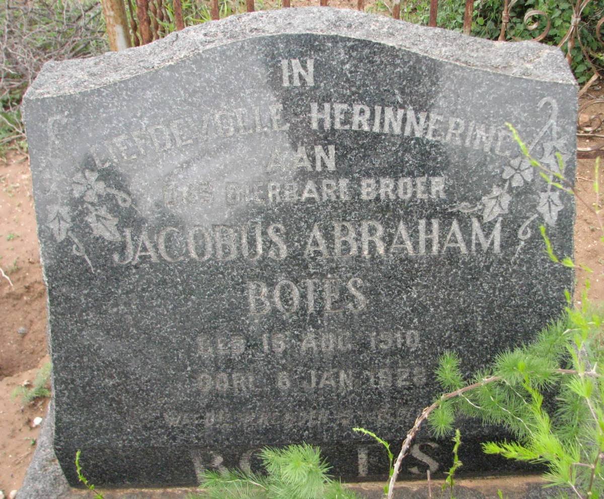 BOTES Jacobus Abraham 1910-1928