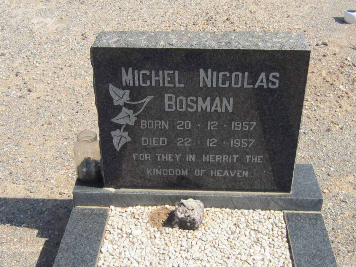 BOSMAN Michel Nicholas 1957-1957