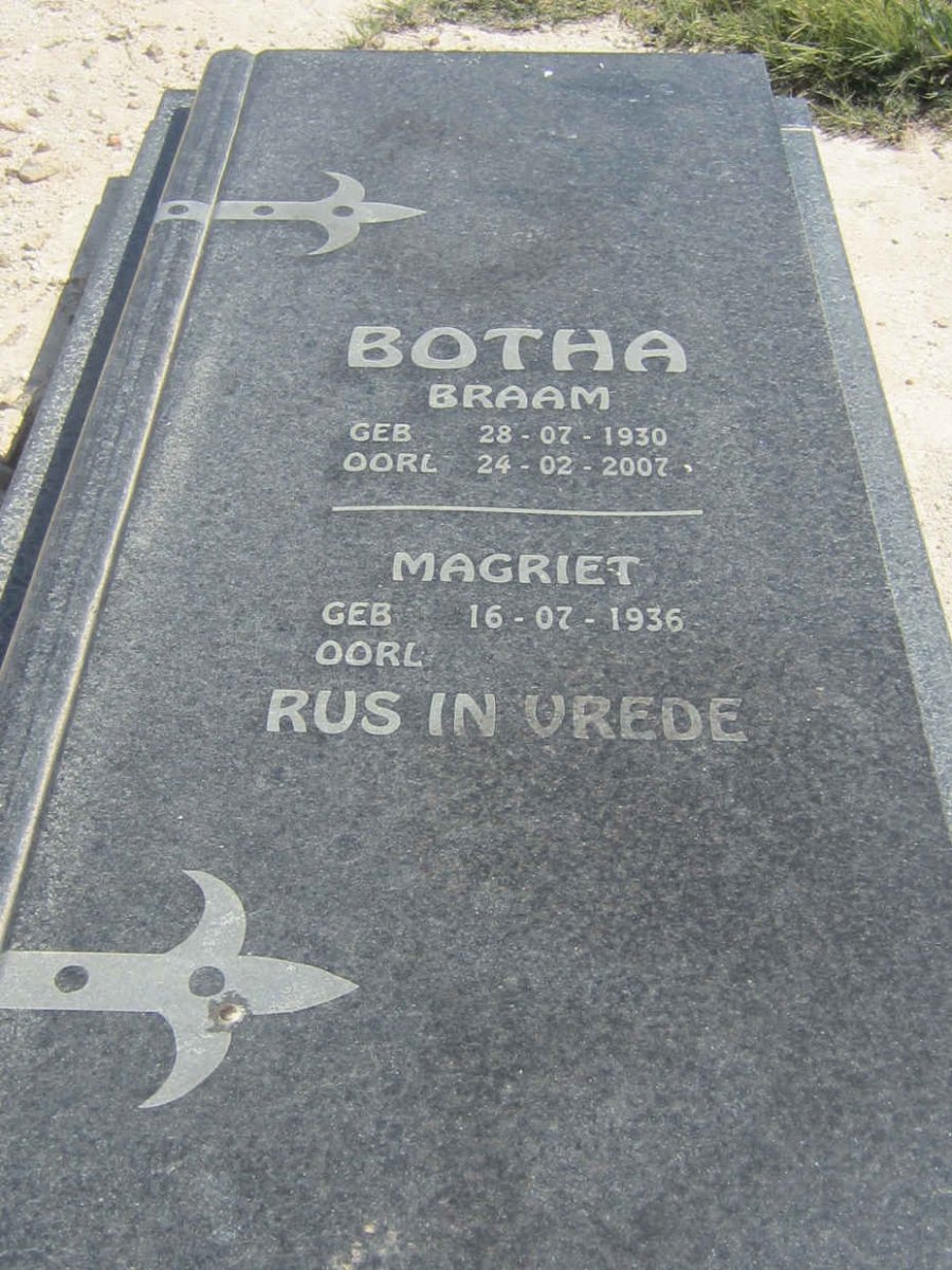 BOTHA Braam 1930-2007 &amp; Magriet 1936-