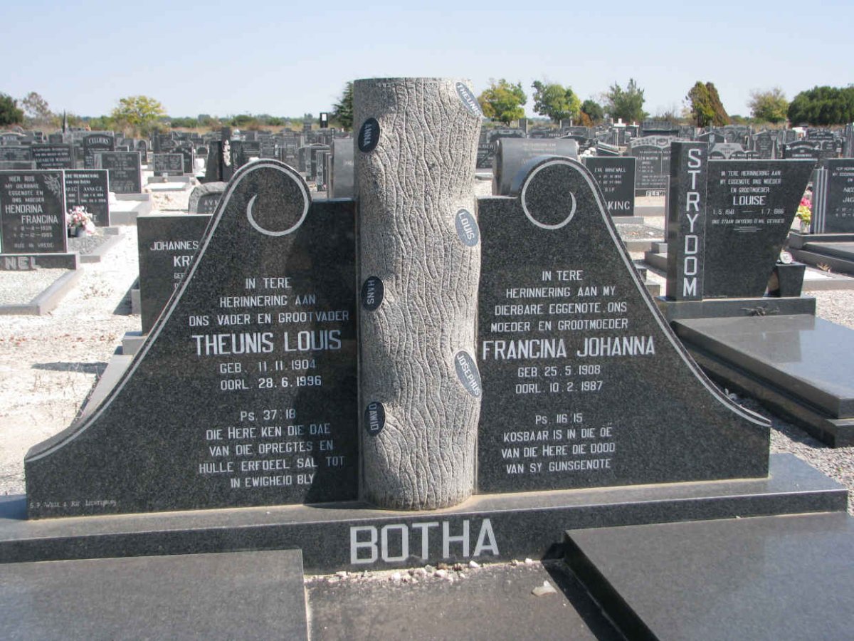 BOTHA Theunis Louis 1904-1996 &amp; Francina Johanna 1908-1987
