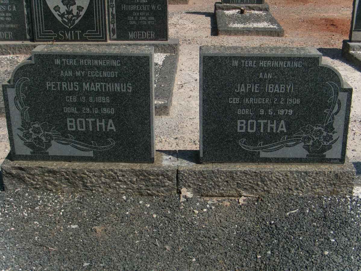 BOTHA Petrus Marthinus 1896-196? &amp; Japie KRUGER 1906-1979