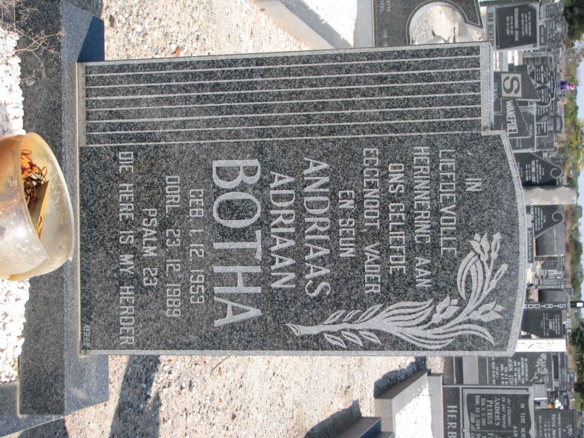BOTHA Andriaas Adriaan 1953-1989