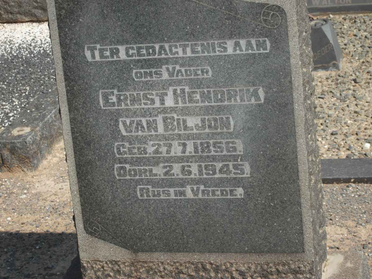 BILJON Ernst Hendrik, van 1856-1945