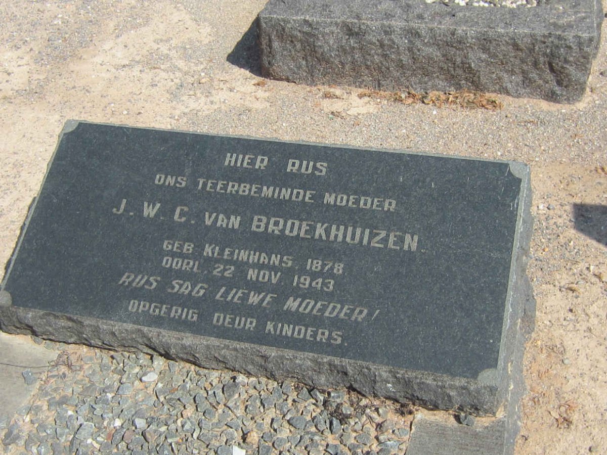 BROEKHUIZEN J.W.C., van nee KLEINHANS 1878-1943