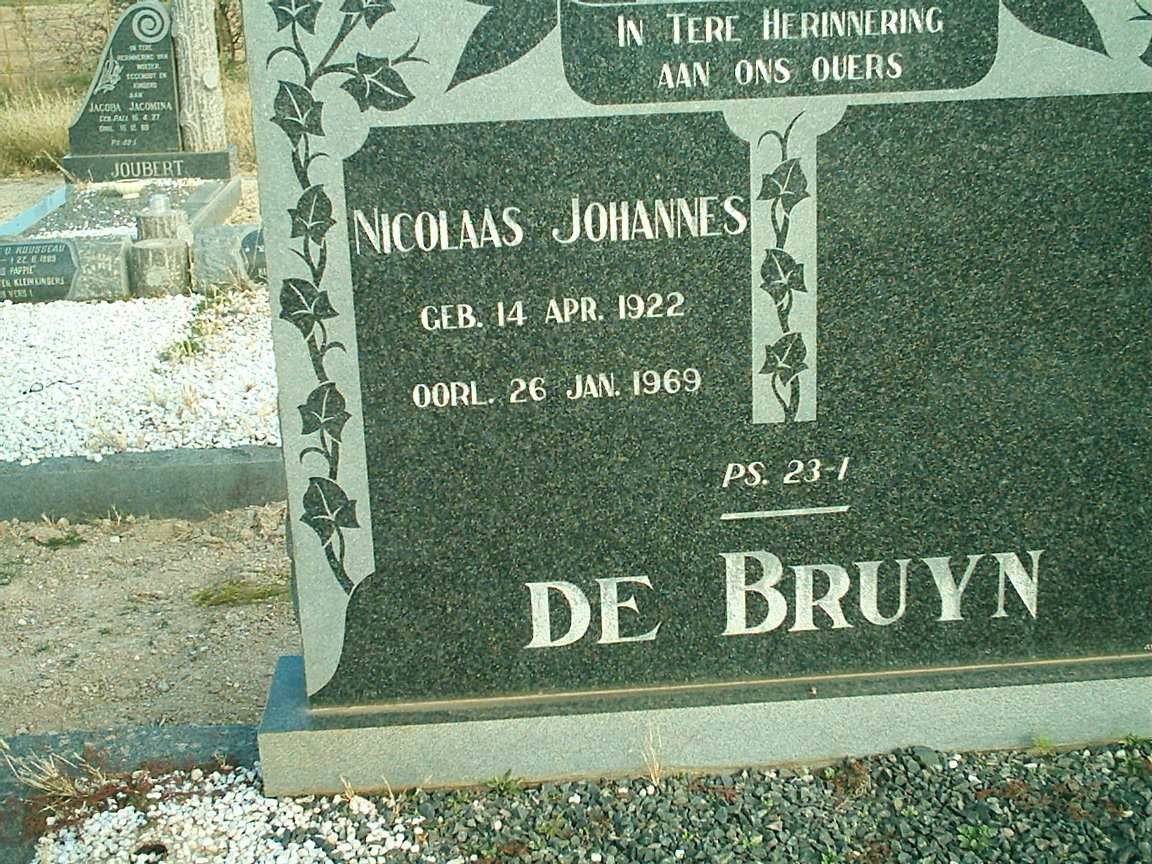 BRUYN Nicolaas Johannes, de 1922-1969