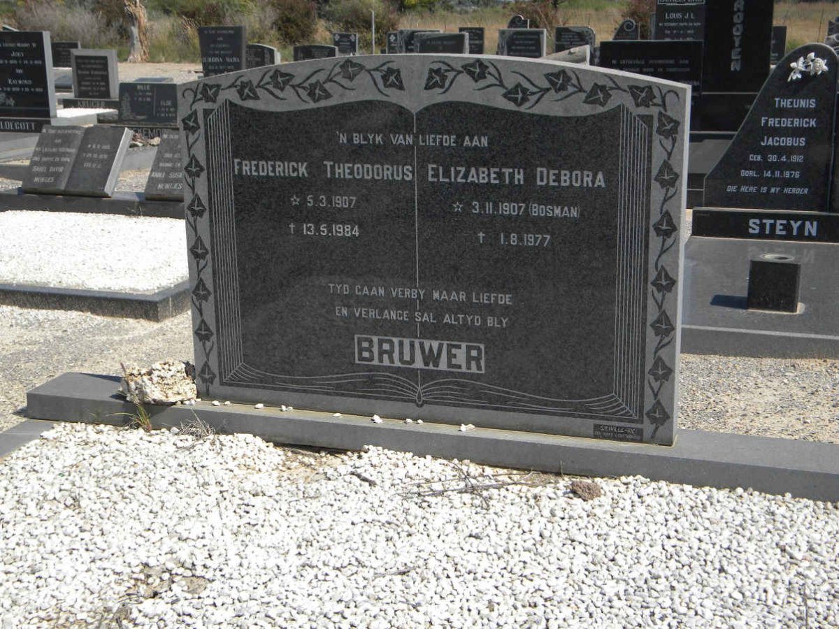 BRUWER Frederick Theodorus 1907-1984 &amp; Elizabeth Debora BOSMAN 1907-1977