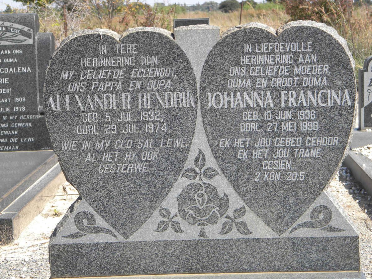 BRONKHORST Alexander Hendrik 1932-1974 &amp; Johanna Francina 1936-1999