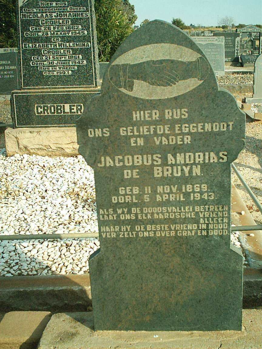 BRUYN Jacobus Andrias, de 1869-1943