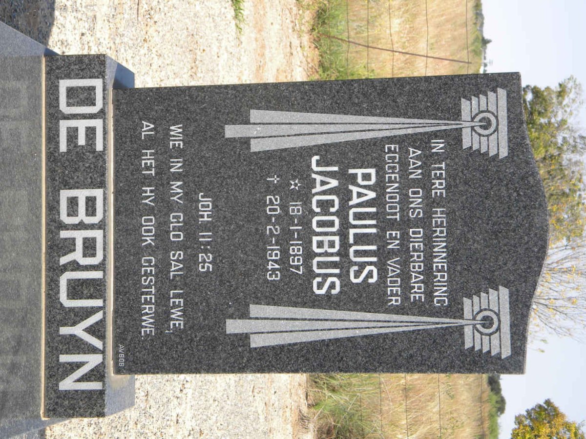 BRUYN Paulus Jacobus, de 1897-1943