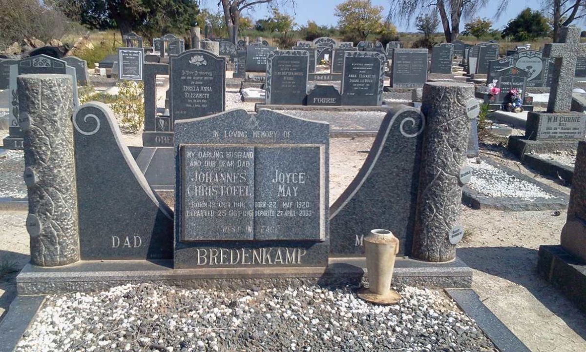 BREDENKAMP Johannes Christoffel 1916-1961 &amp; Joyce May 1920-2003