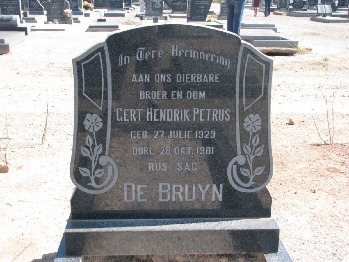 BRUYN Gert Hendrik Petrus, de 1929-1981