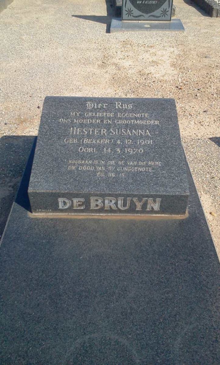 BRUYN Hester Susanna, de nee BEKKER 1901-1970