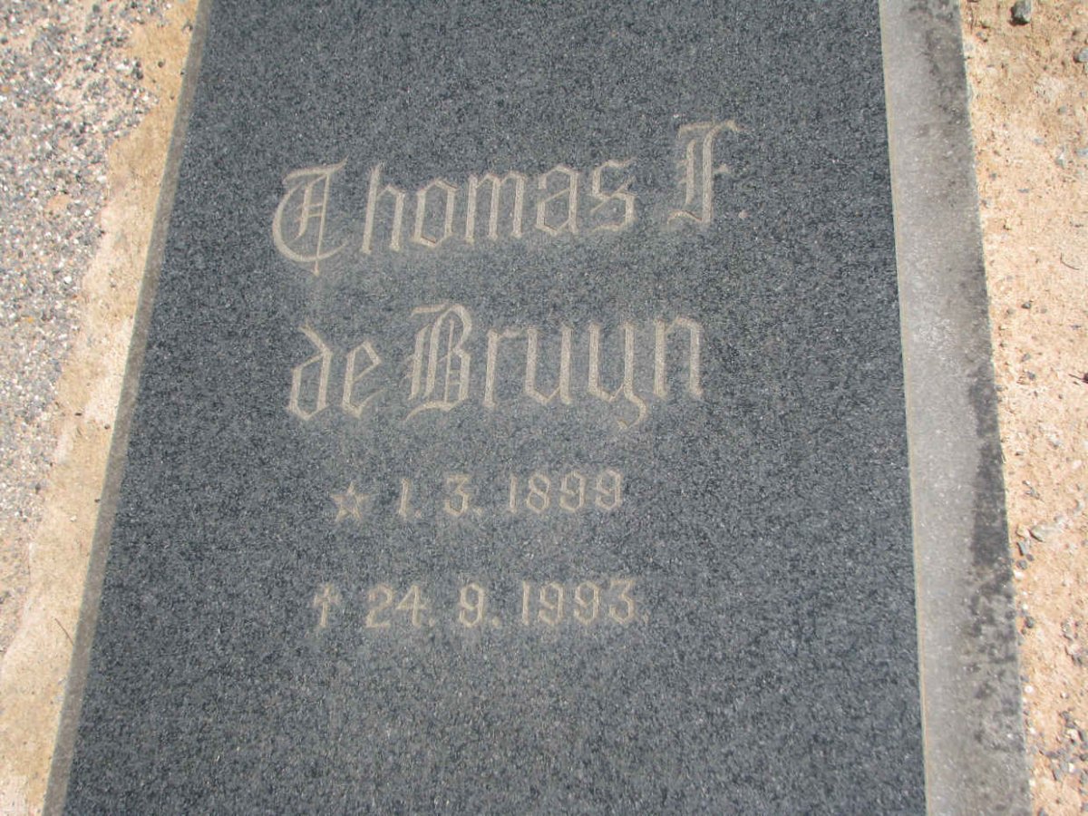BRUYN Thomas F., de 1899-1993