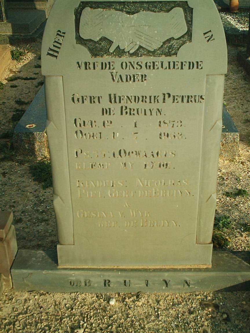 BRUYN Gert Hendrik Petrus, de 1873-1963