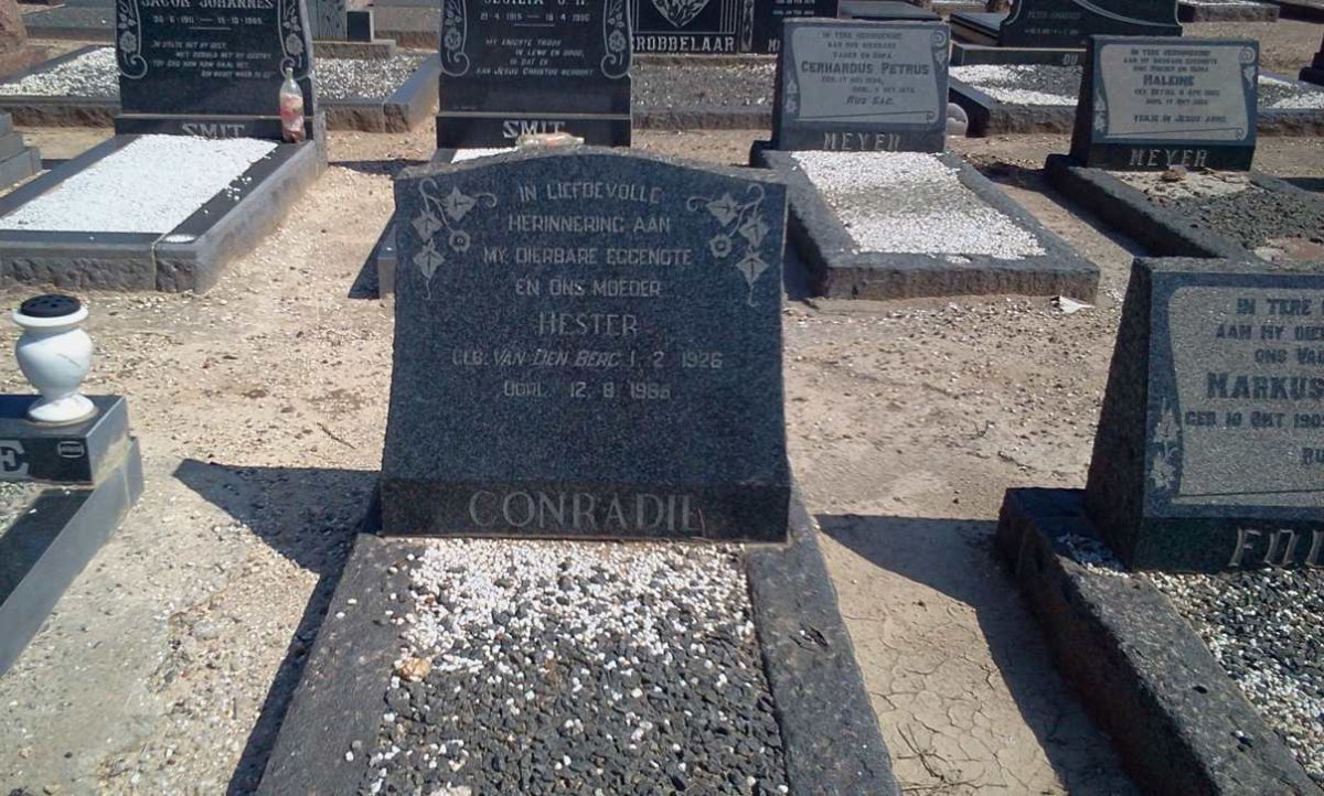 CONRADIE Hester nee VAN DEN BERG 1926-1965