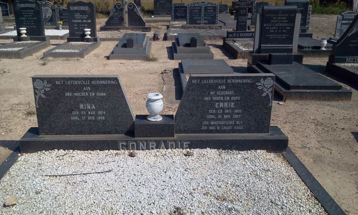 CONRADIE Errie 1920-1987 &amp; Rina 1924-1996