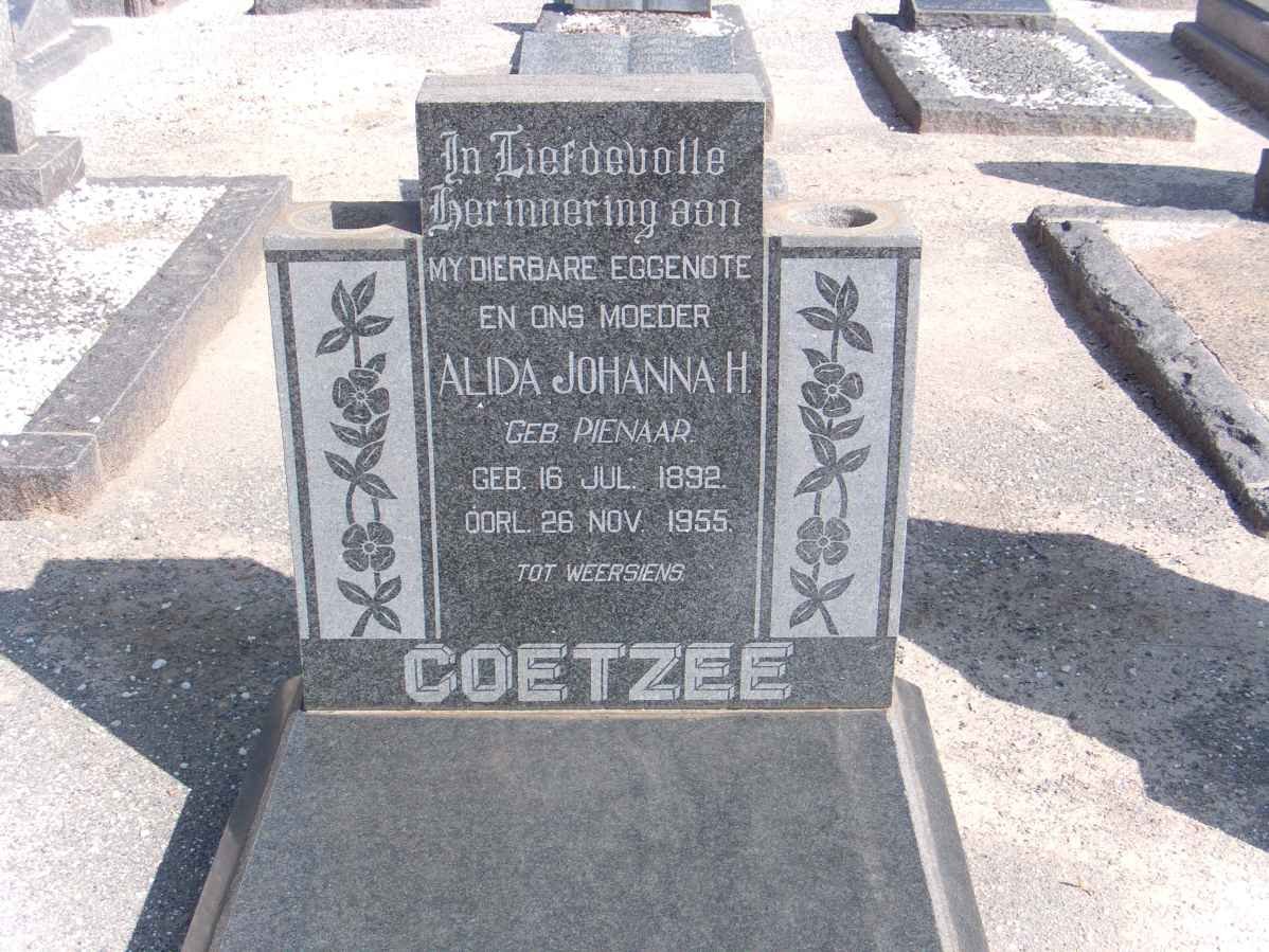 COETZEE Alida Johanna H. nee PIENAAR 1892-1955