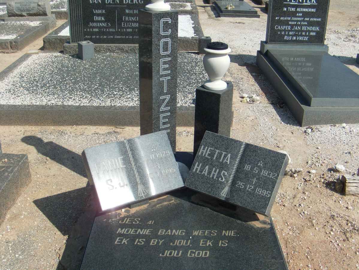 COETZEE S.J. 1929-1995  &amp; H.A.H.S. 1932-1995