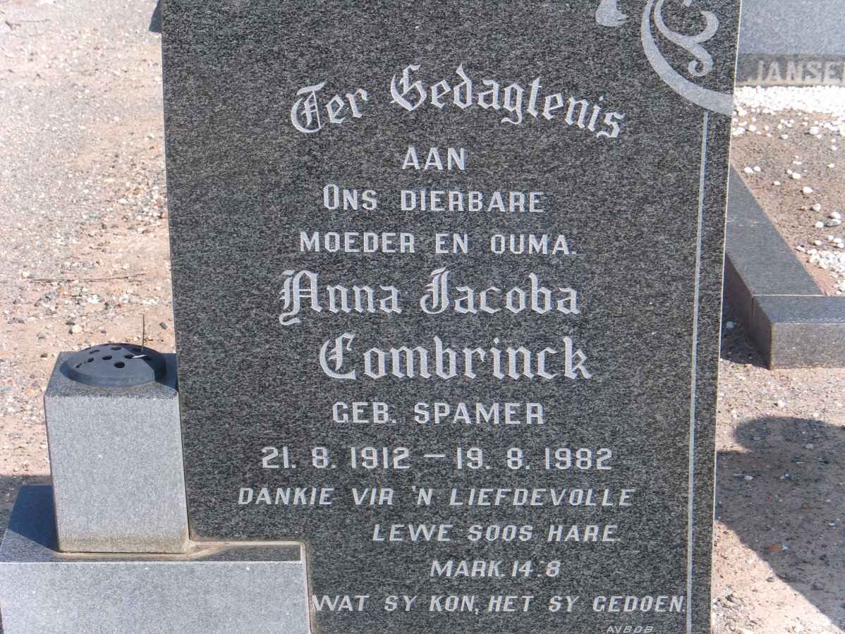 COMBRINCK Anna Jacoba nee SPAMER 1912-1982