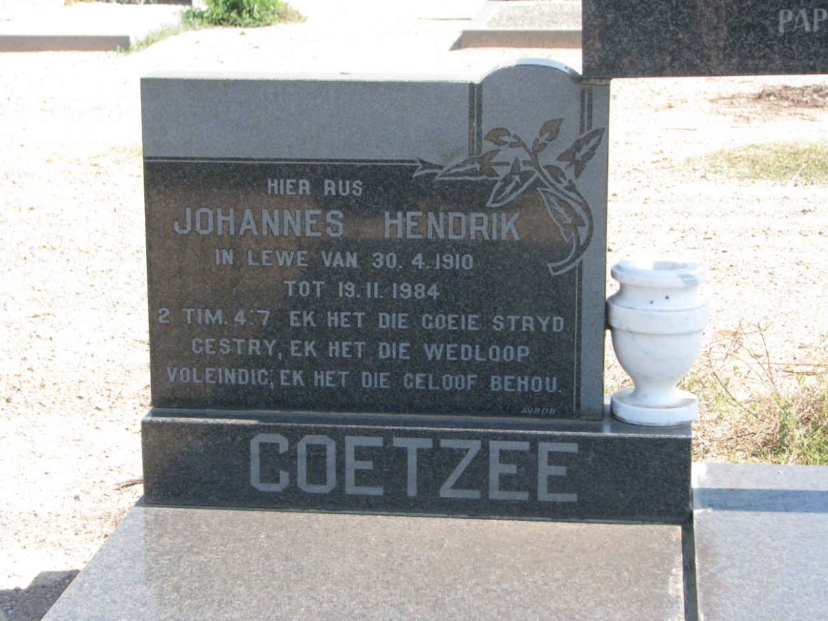 COETZEE Johannes Hendrik 1910-1984