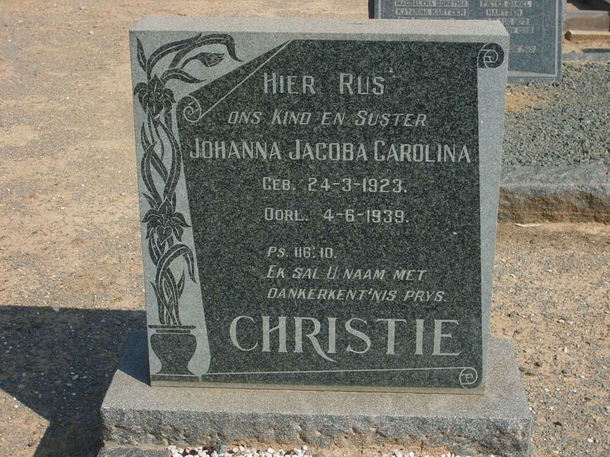 CHRISTIE Johanna Jacoba Carolina 1923-1939