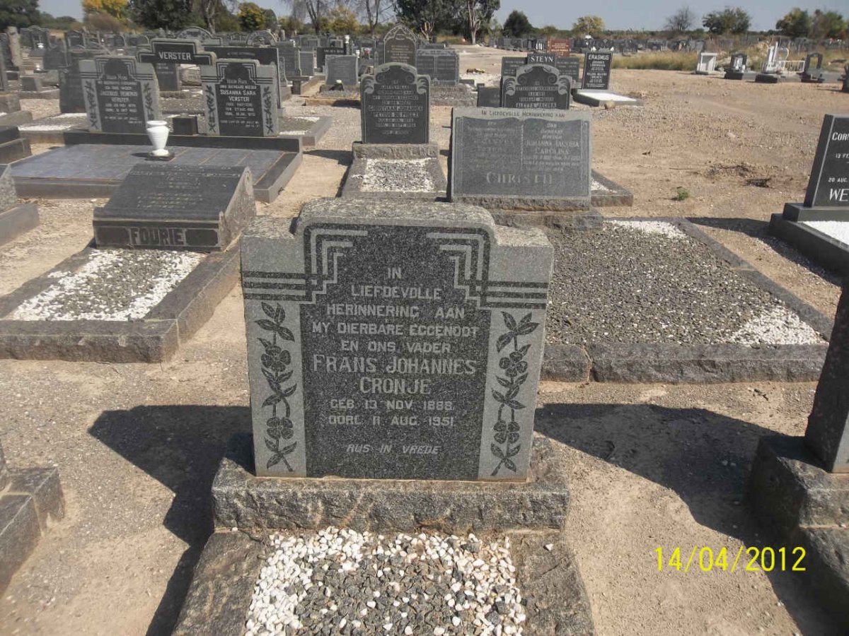 CRONJE Frans Johannes 1888-1951