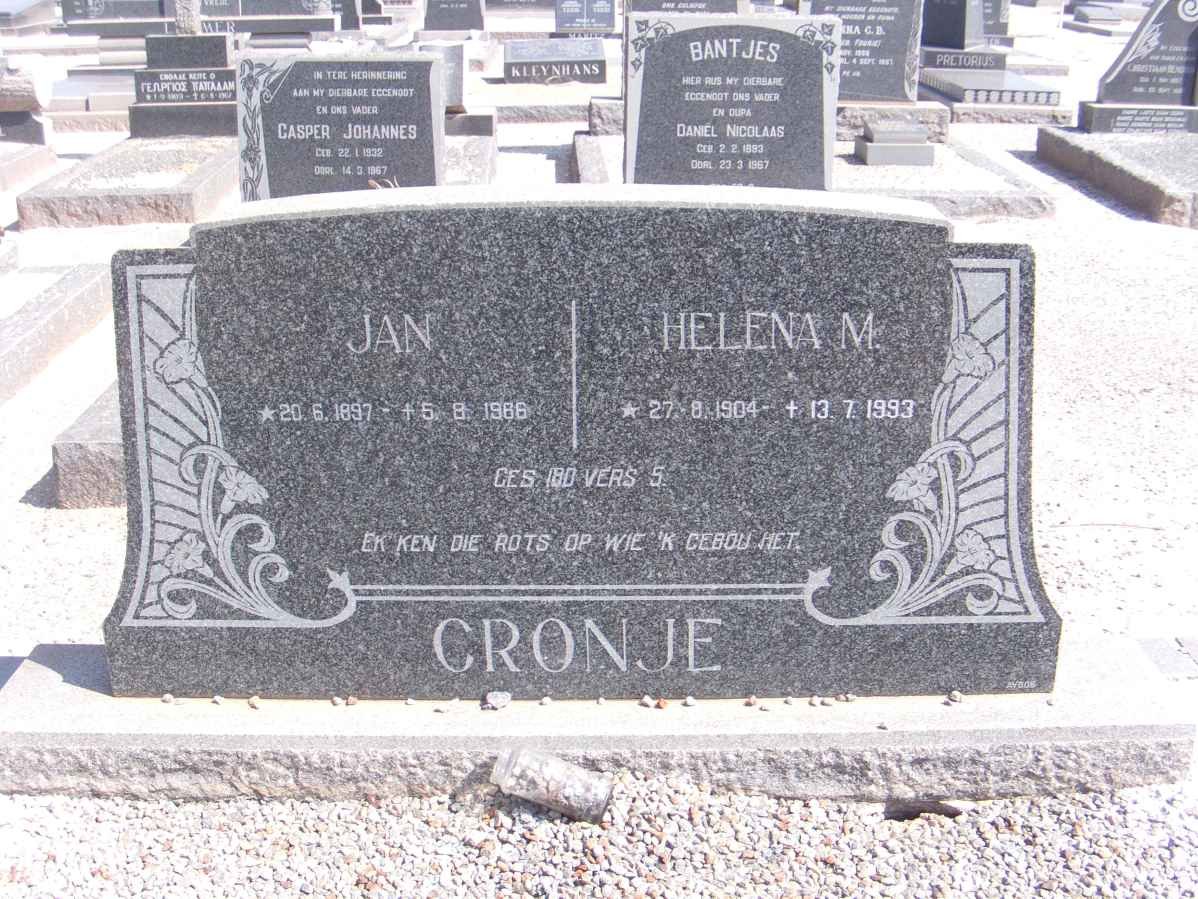 CRONJE Jan 1897-1988 &amp; Helena M. 1904-1993