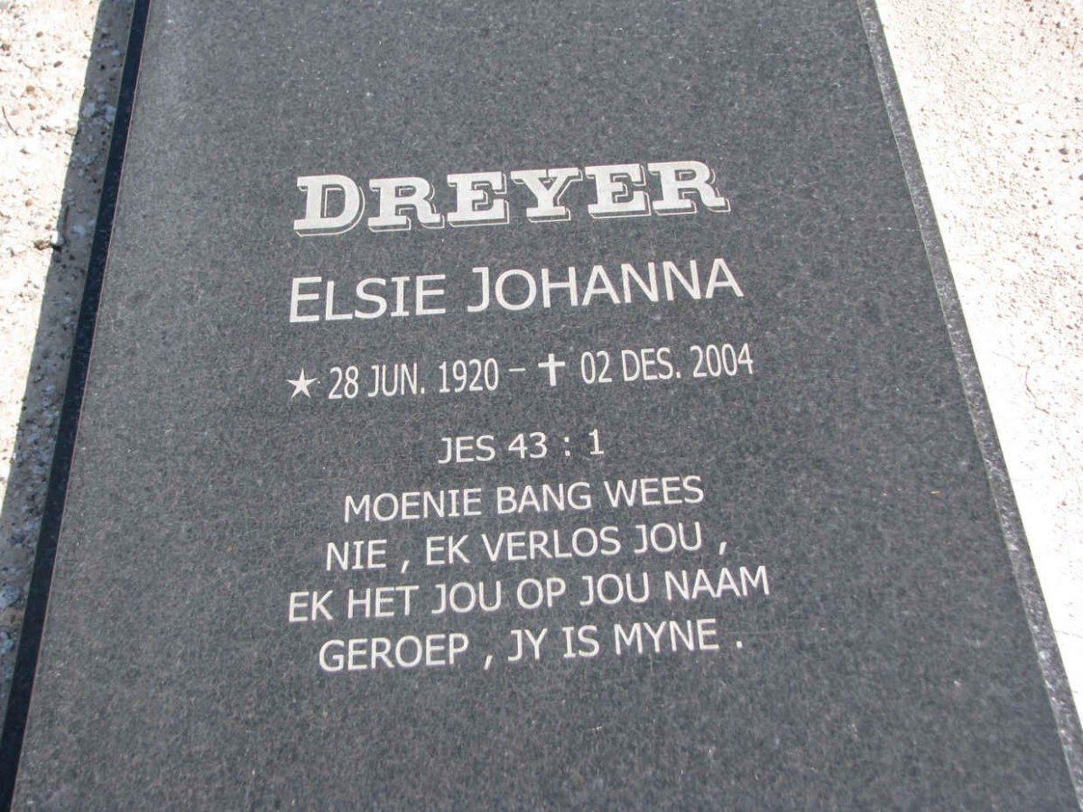 DREYER Elsie Johanna 1920-2004