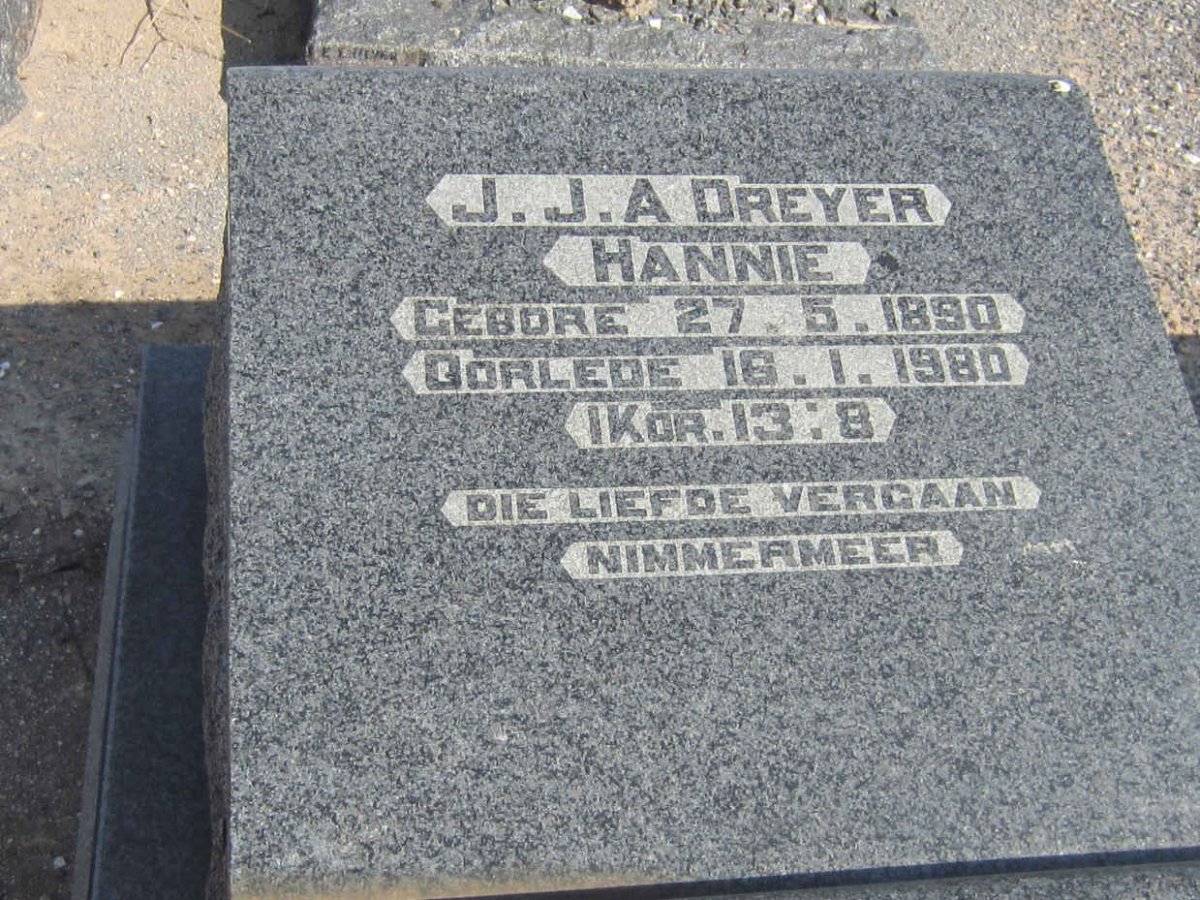 DREYER J.J.A. 1890-1980