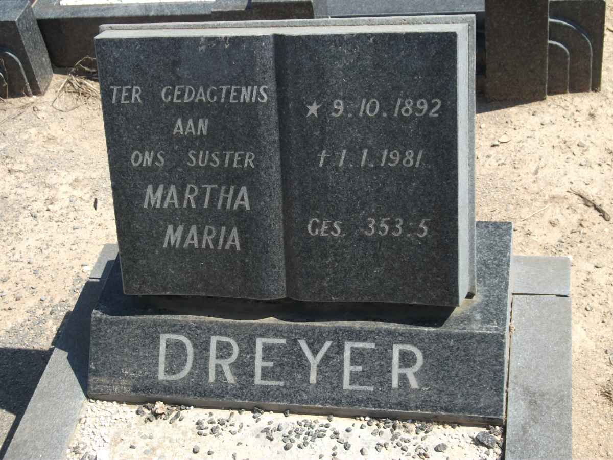 DREYER Martha Maria 1892-1981