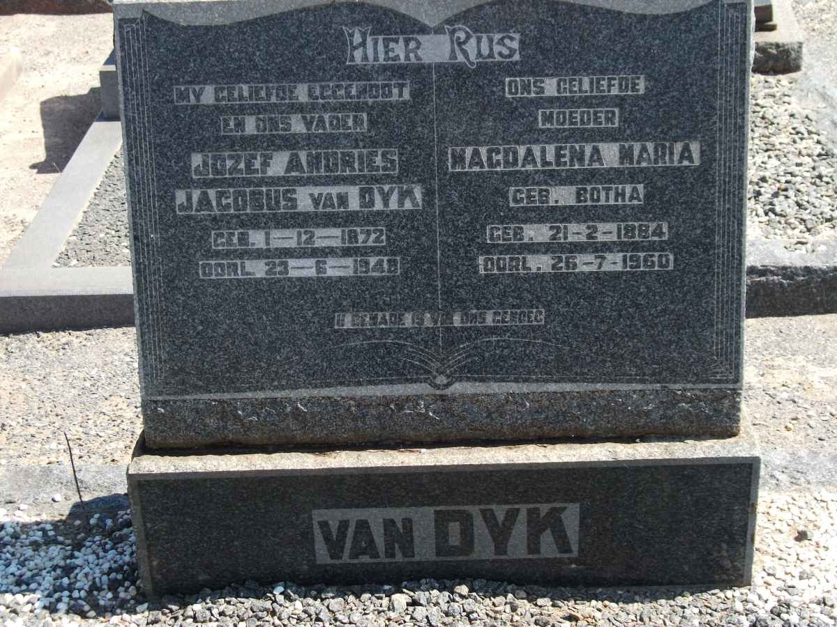 DYK Jozef Andries Jacobus, van 1872-1948 &amp; Magdalena Maria BOTHA 1884-1960
