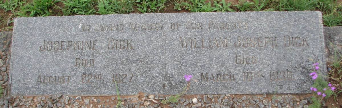 DICK William Joseph -1936 &amp; Josephine -1927
