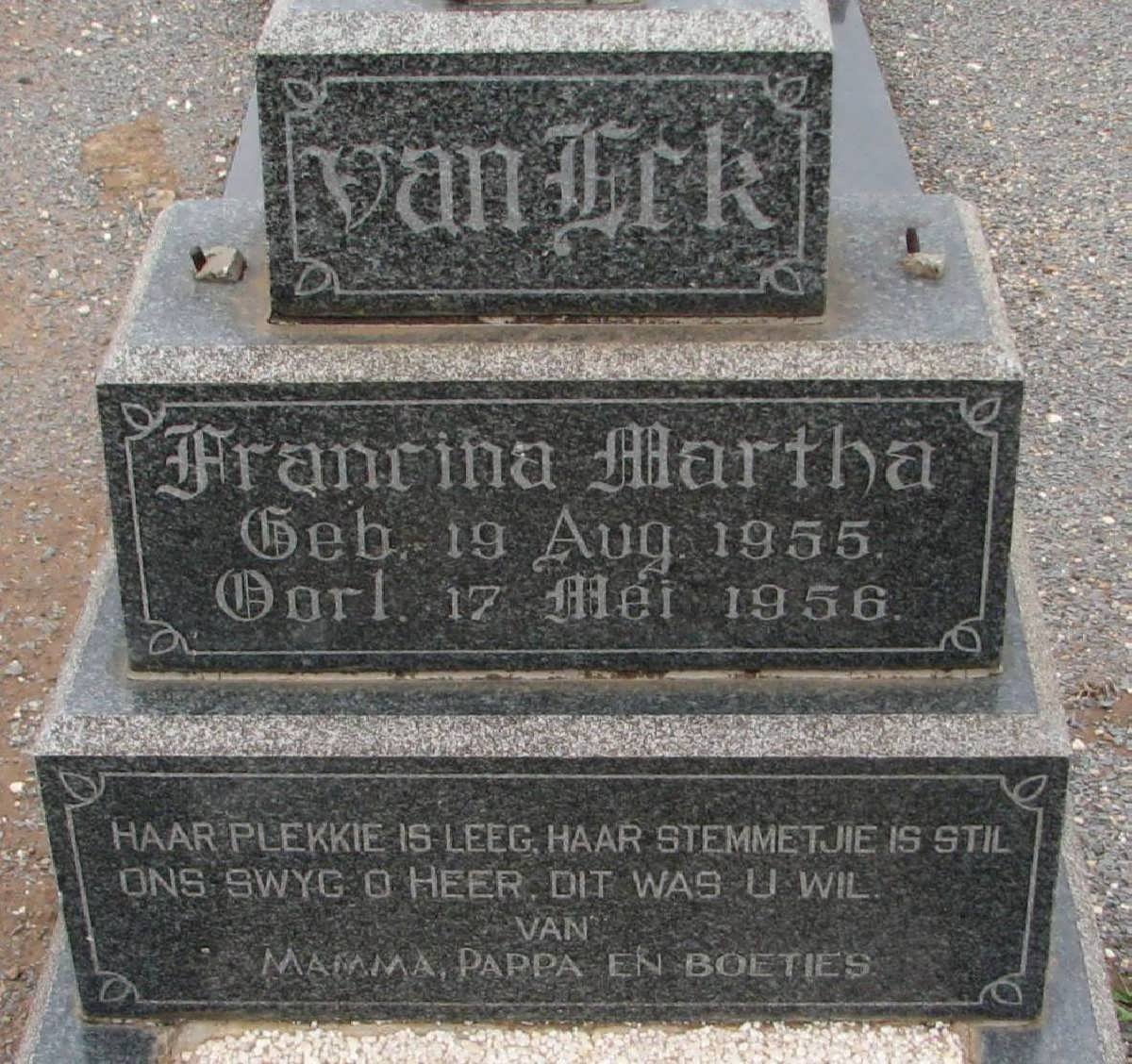 ECK Francina Martha, van 1955-1956