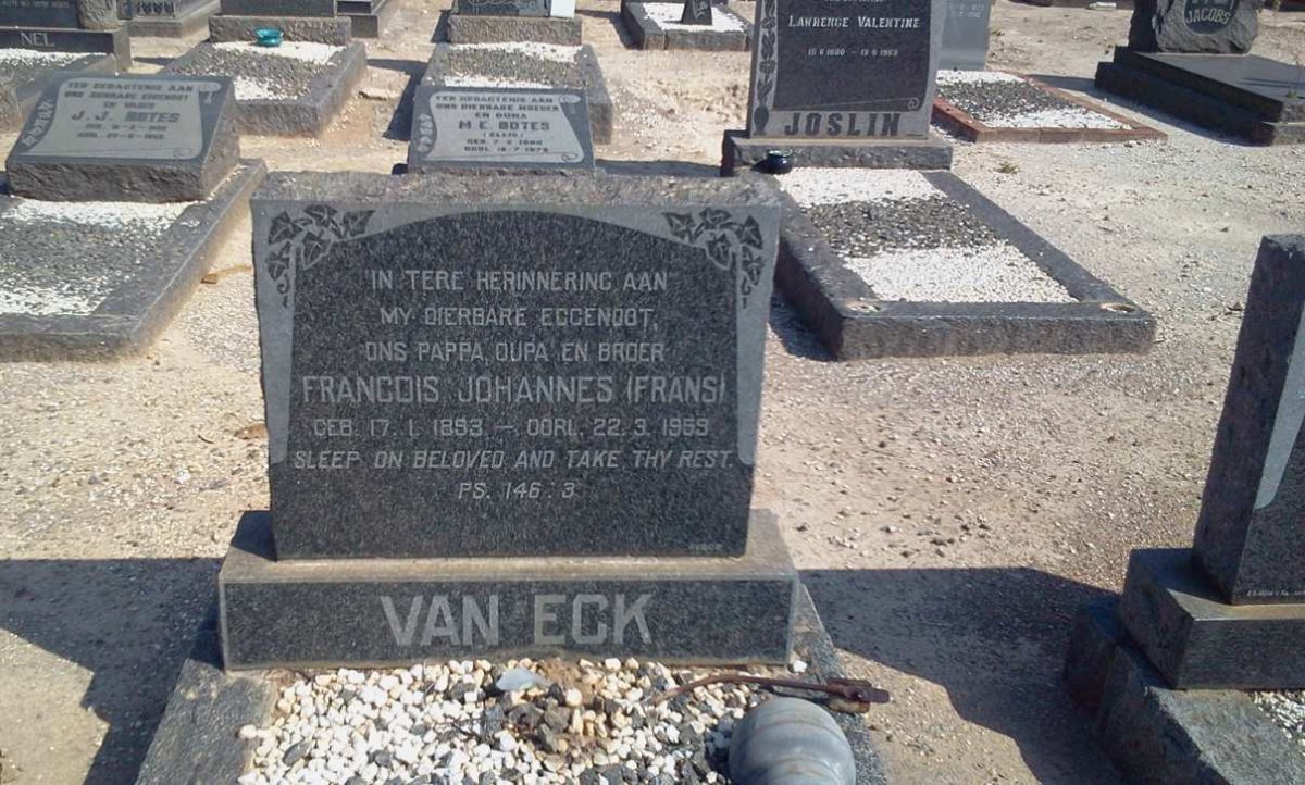 ECK Francois Johannes, van 1893-1959