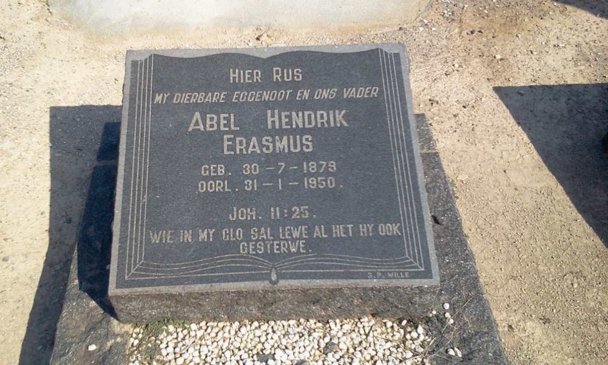 ERASMUS Abel Hendrik 1879-1950