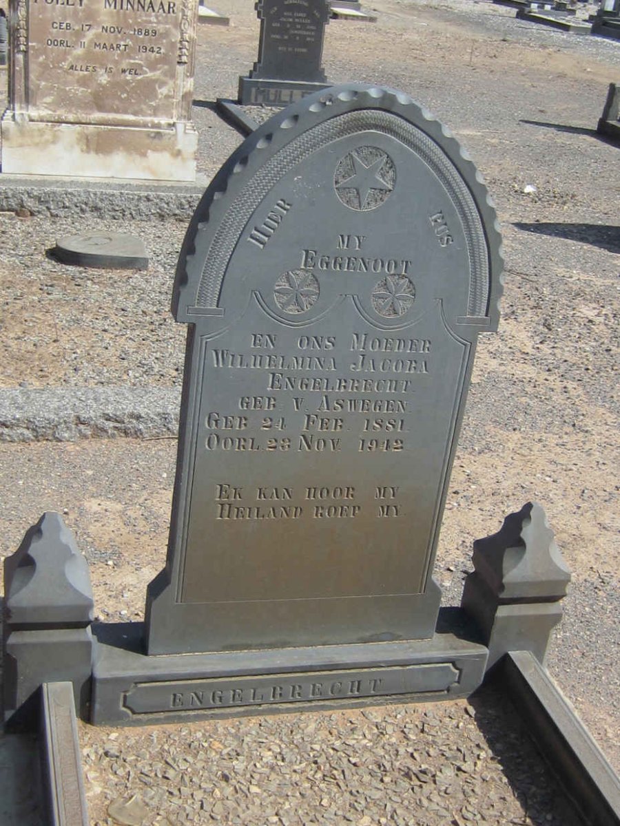 ENGELBRECHT Wilhelmina Jacoba nee VAN ASWEGEN 1881-1942