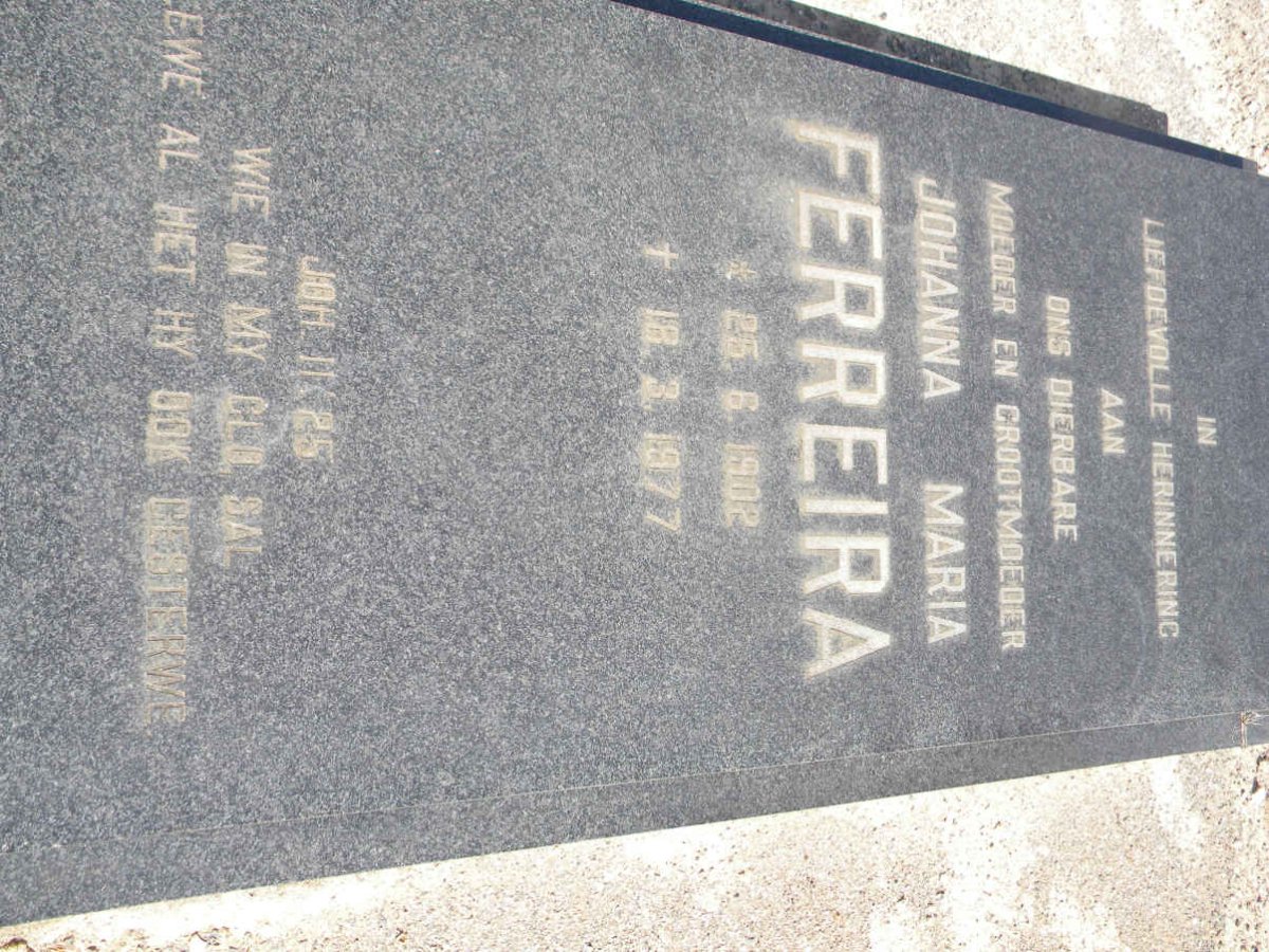 FERREIRA Johanna Maria 1902-1977